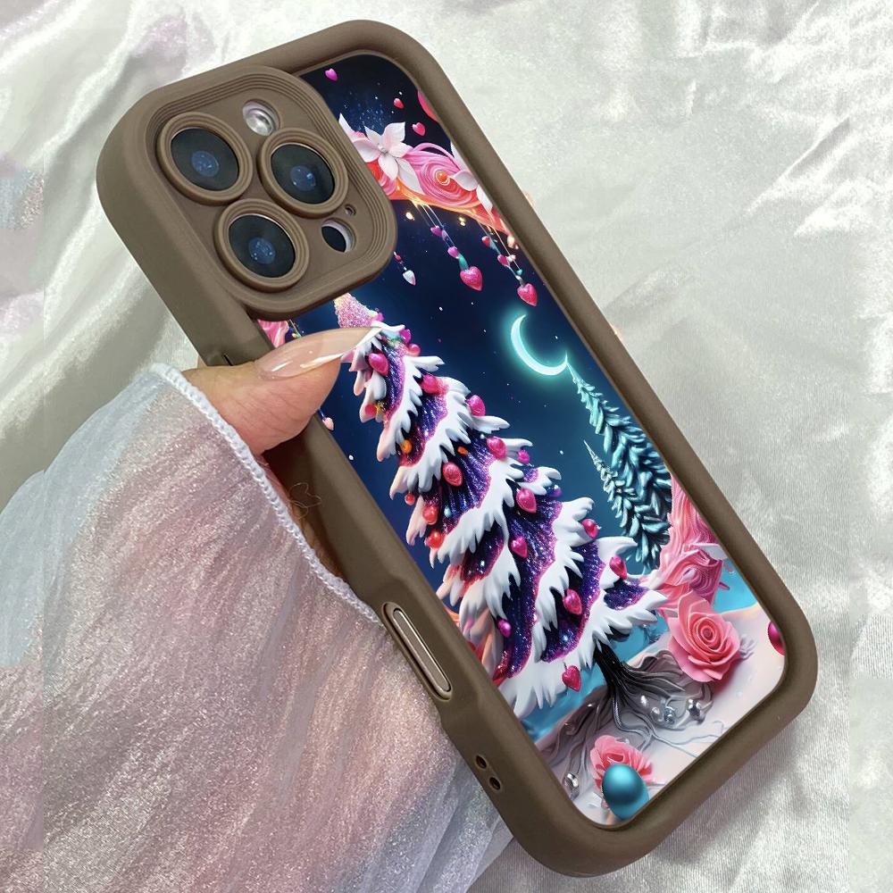 

JT330 Magical Christmas Eve Winter Wonderland Scene for iPhone 17 16 15 Pro Max Samsung S26 S25 Ultra A17 A16 A07 A56 Xiaomi 15T Redmi 15c Soft Case Redmi 15C 4G/5G(171.6) коричневий
