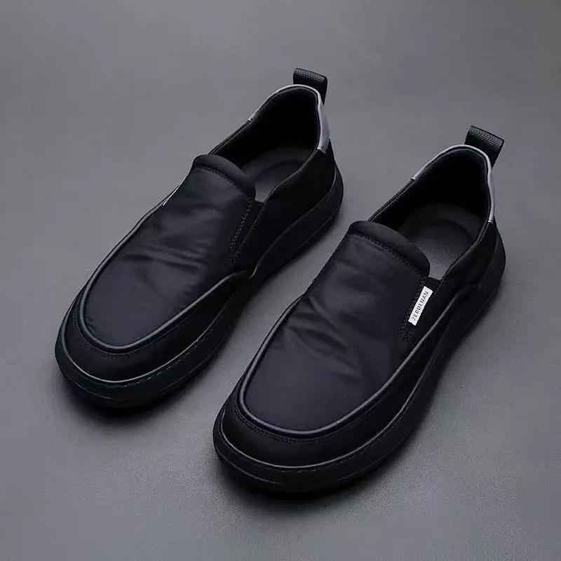 Men's Casual Shoes Classic Breathable Canvas Shoe Comfortable Walking Platform Shoe Men's Vulcanized Shoes Slip-On Driving Shoes