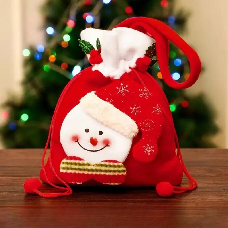 

Рождественский подарок Сумка-тоут Apple Праздничные подарочные пакеты для детей Декоративный Санта-Клаус Рождественские принадлежности Детская подарочная упаковка Украшение 1PC