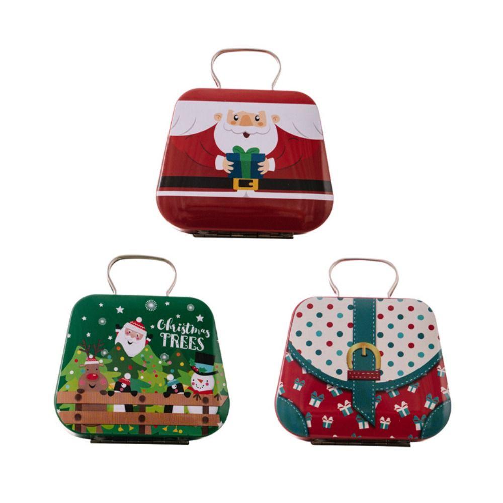 

3pcs/set Iron Christmas Candy Box Cartoon Cookie Gift Iron Box Christmas Style A