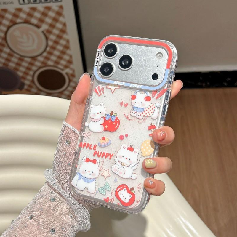 Cute Bear Cartoon Phone Case IPhone 15 Pro Max 16 17 - IMD Back Cover Shockproof Scratch Resistant
