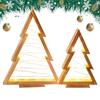 A Set Of Christmas Table Decorations, Two Sizes Of Wooden Christmas Tree Lights, Christmas Holiday Decoration Interior