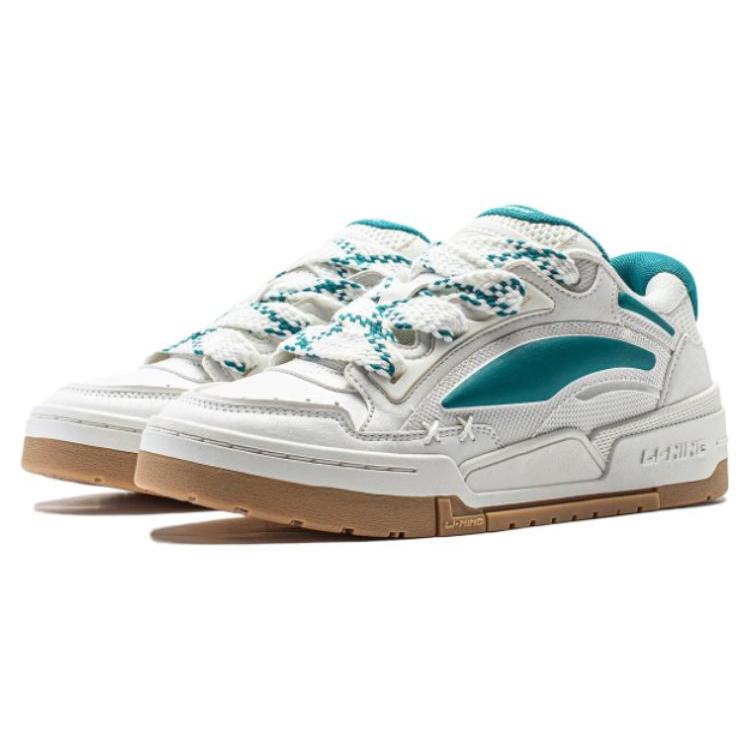 New LiNing Journey V2 Cushioning Anti Slip And Wear Resistant Support Low Top Casual Shoes Women's White Green AGCT138-1