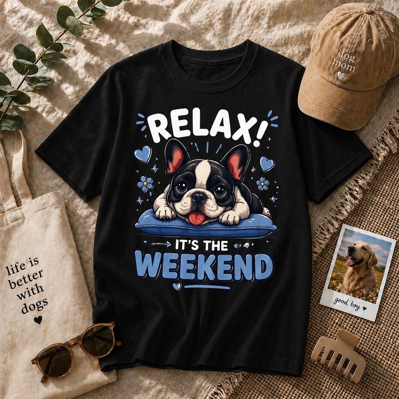 French Bulldog Relax Weekend Shirt, Dog Lover Graphic Tee 4XL