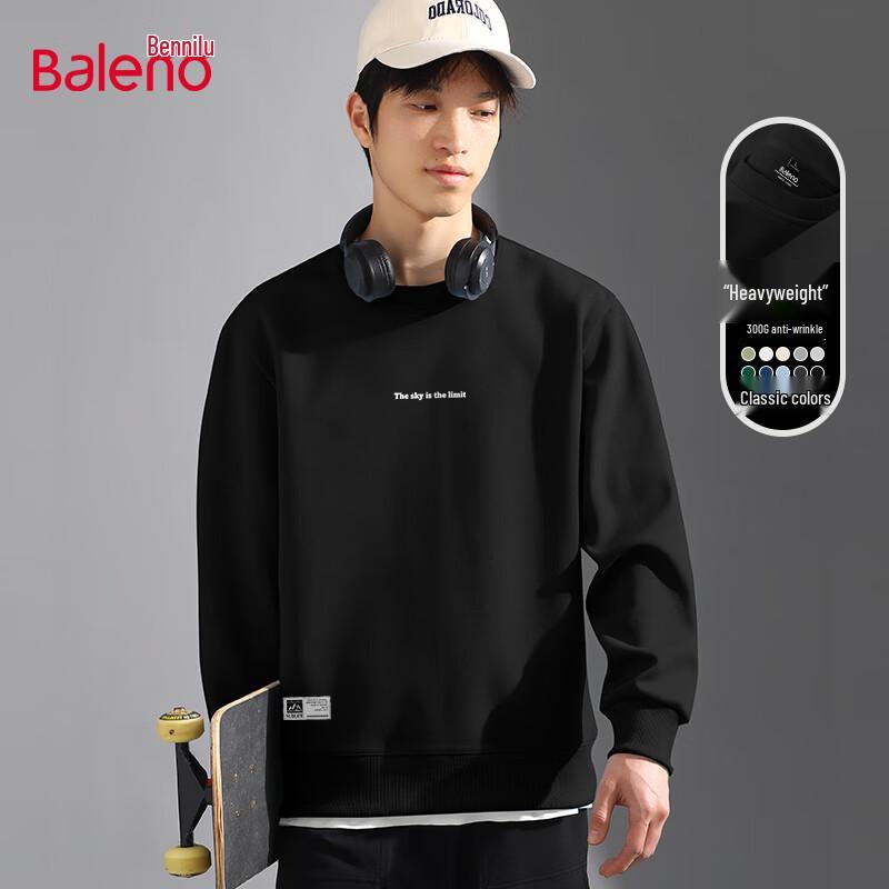 Baleno Men s 2025 Autumn Retro Heavyweight Crewneck Sweatshirt M
