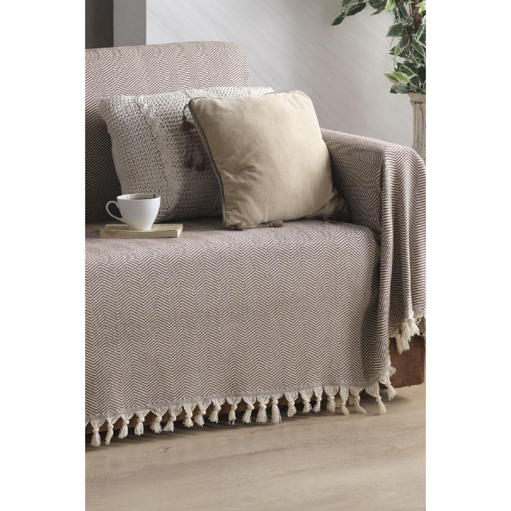 Natural Sofa Cover Ecru Covering The Arms 180x300