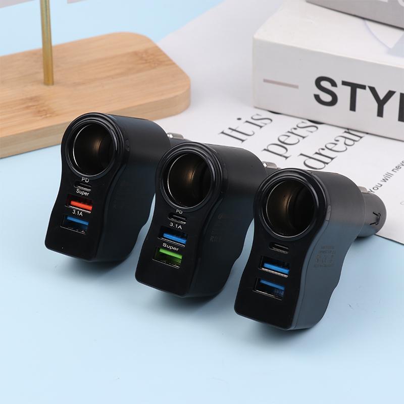 Dual Usb Car Charger Digital Display Car One To Three Cigarette Light 66W Car Multifunctional Charger