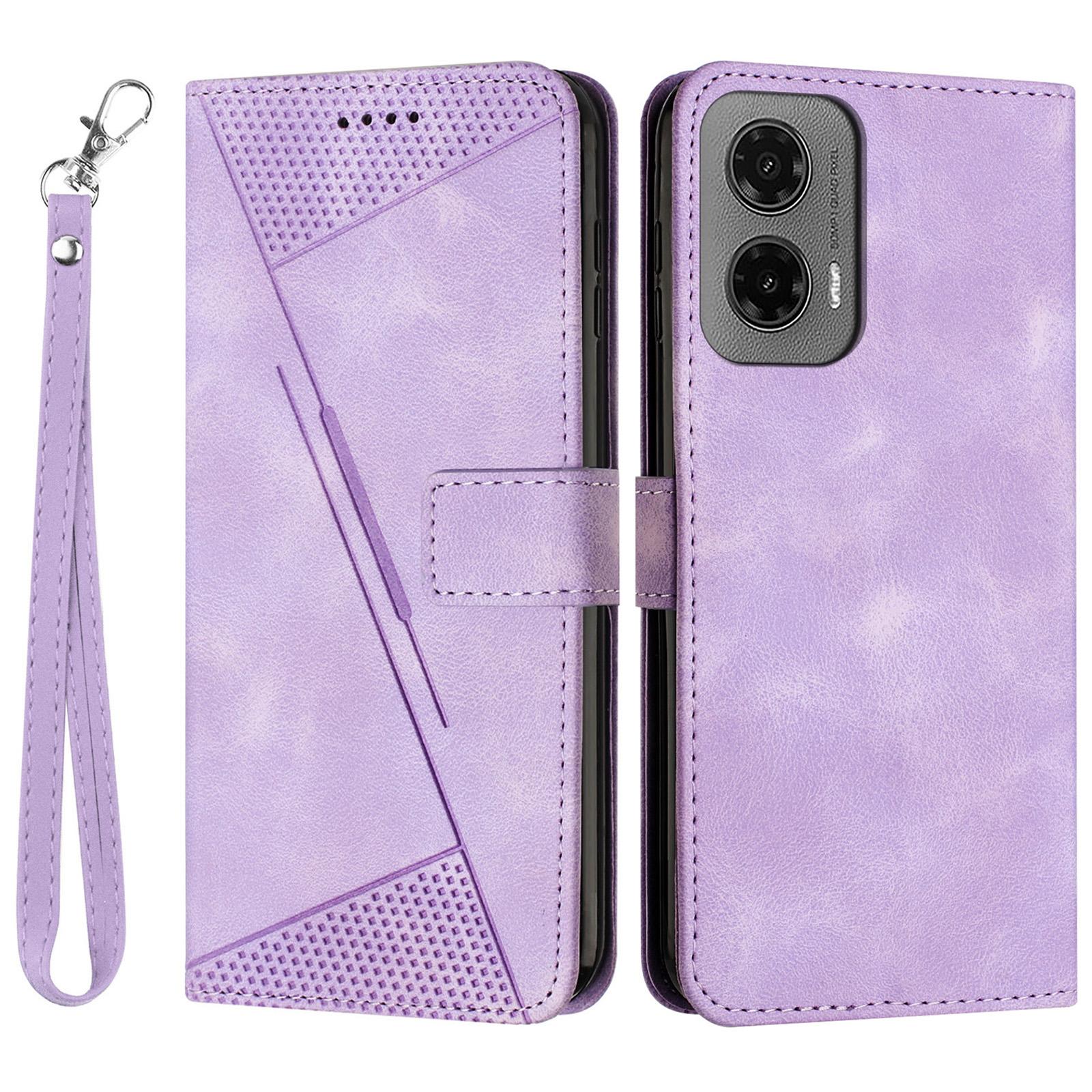 

For Motorola Moto G35 5G Case Handbag Imprinted Triangle Leather Phone Cover D