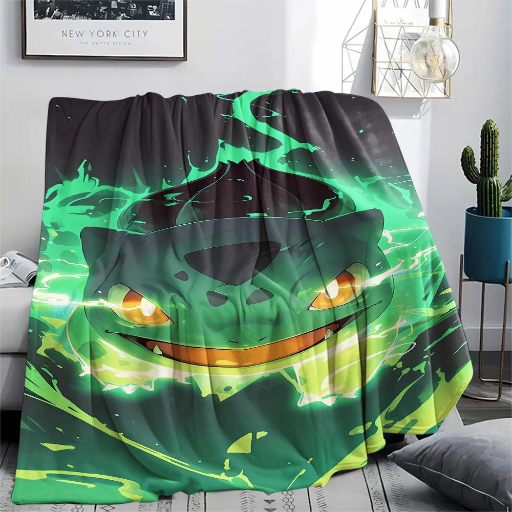 Pokémon  Ghost Bulbasaur Print Flannel Blanket,High Quality Comfortable for All Seasons,Home Decor,Warmth and Comfort,Perfect for Christmas Gifts