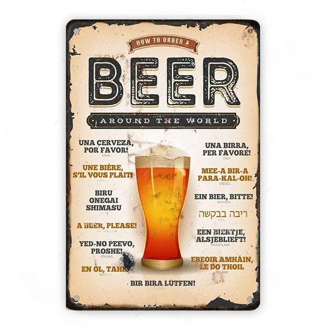 Cold Beer Posters Vintage Metal Tin Signs Drink Retro Bar Club Pub Restaurant Wall Art Decoration Plate
