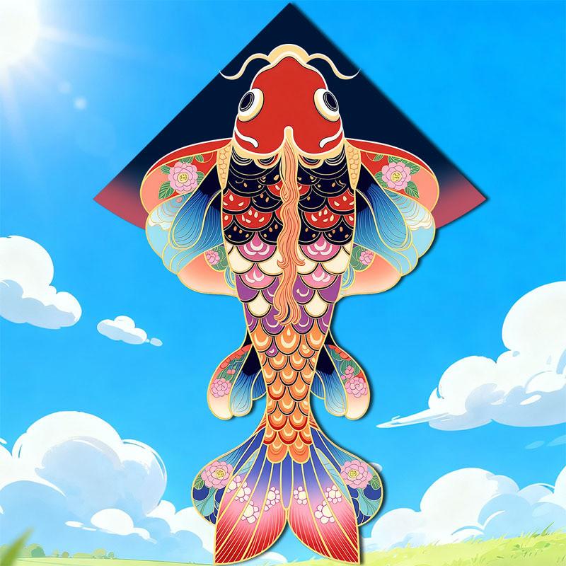 Koi Fish Kites With Polyester Material For Children And Outdoor Flying Fun