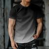 Fashion Simple Mens Gradient T Shirts Summer Trend Streetwear 3D Printed Short Sleeve T-shirts Loose Breathable Daily Wear Tees