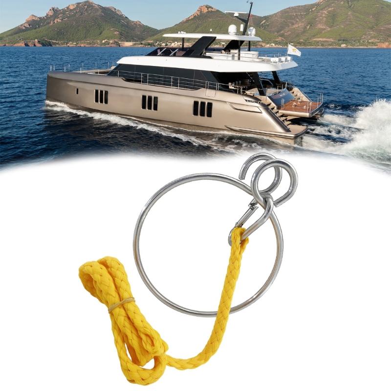 Stainless Steel Boat Sailing Anchors Rings Set Marine Anchors Retrieving System Rings Rope Marine Accessories Quick Install