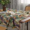 Vintage Oil Painting Dining Table Fabric Home Non-slip Coffee Table Table Cloth Desk Cover Towel Cloth with Core Pillow