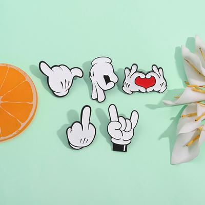 Kreslené gesto prstem Miluji tě Brož Smaltovaný odznak Kreativní kovová dekorace Brož Batoh Klopa Odznak Šperk Dárek pro přátele