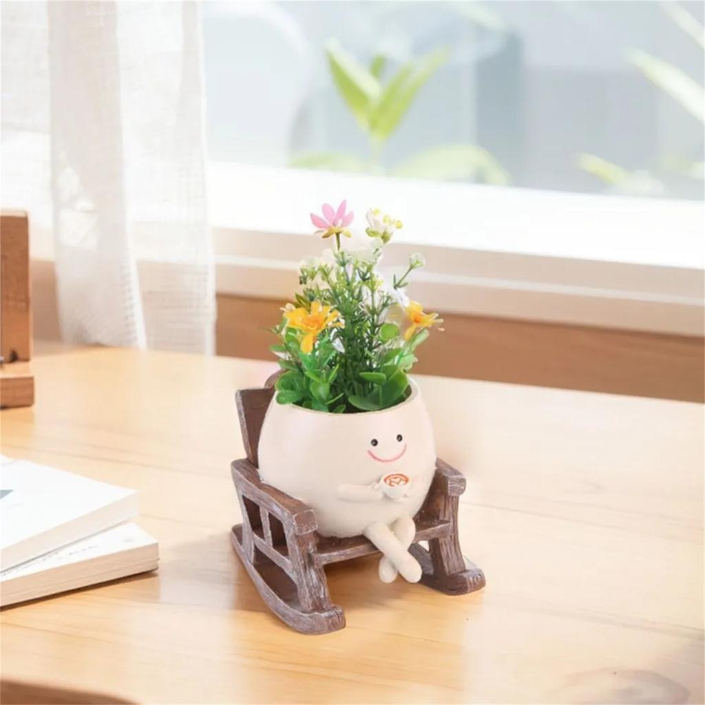 Cute Resin Planter Small Succulent Pot Cartoon Shaped Plant Pot For Plants Flower Cactus Plants Not Included