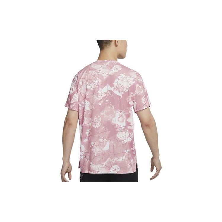 Nike T Shirts Men's Pink Crew Neck Moderate Straight Fit DQ5422-698