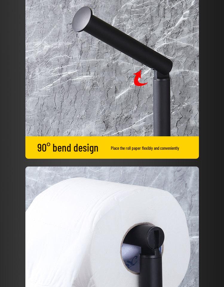 Cross-Border Vertical Bathroom Toilet Paper & Brush Holder - Multifunctional Floor-Standing Roll Organizer