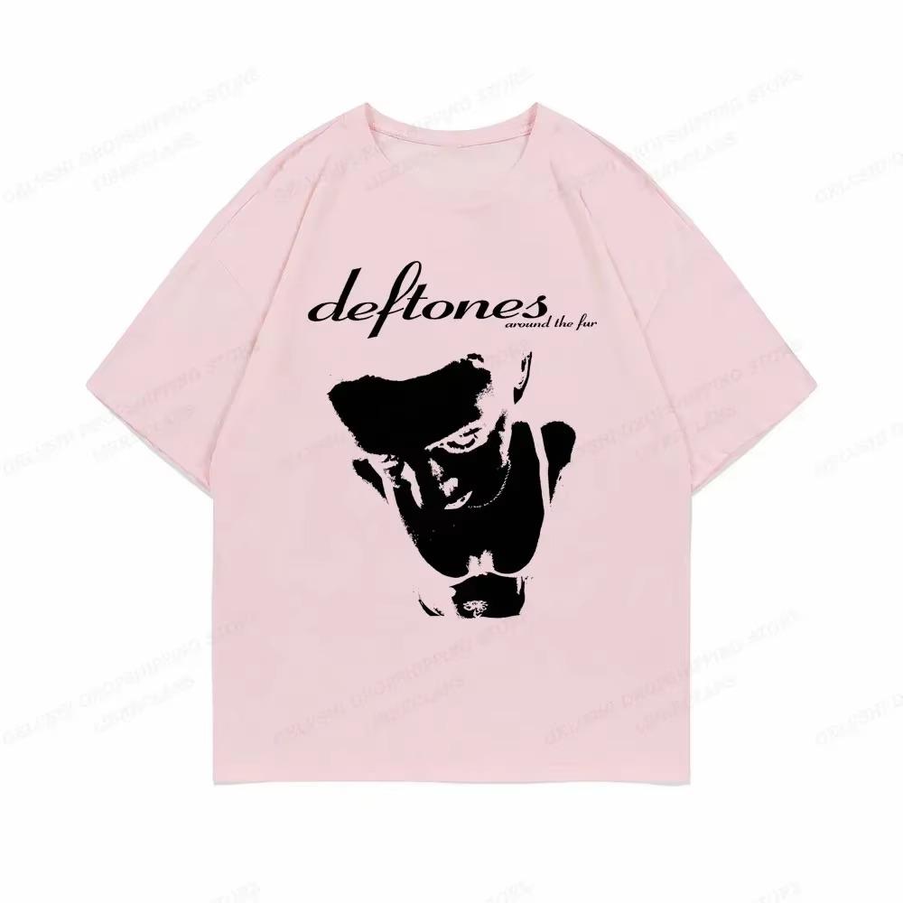 Herre T-skjorte Deftones Søt Trendy Trykk Topper T-skjorte Svart T-skjorte Dame Sommer T-skjorte 90-talls Jenter Grafisk T-skjorte Dame Søte Topper T-skjorte