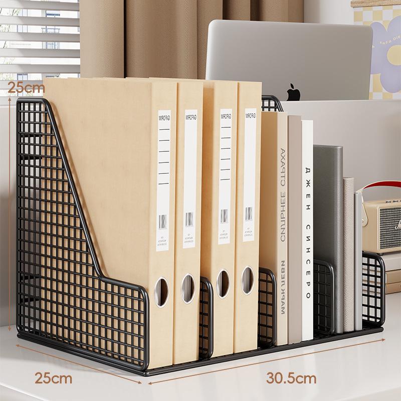 Metal Desktop File Organizer: Hanging Shelf & Storage Basket