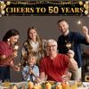 50th Birthday Decorations for Women & Men - Black Gold 118"x20" Extra Large "Cheers to 50 Years" Banner, Over The Hill Party Decor Indoor Outdoor, 50