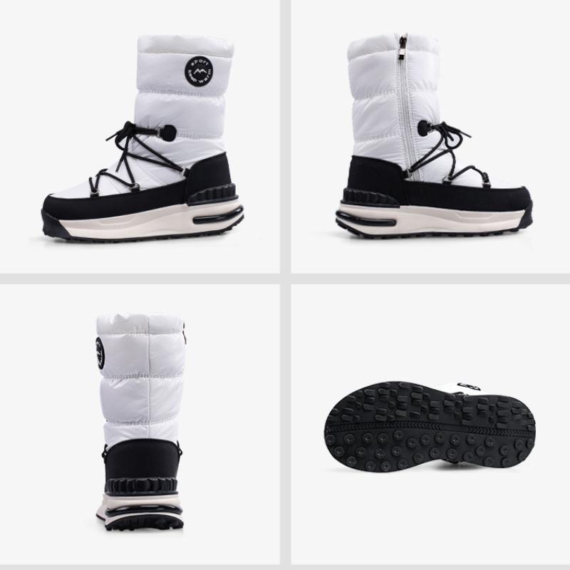 Botas de Nieve para Mujer de Invierno Engrosadas Acolchadas Impermeables Cómodas Cálidas Anti Frío Ligeras para Senderismo Impermeables Antideslizantes Suela Gruesa