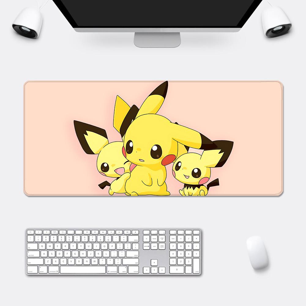 Mousepad HD Printing for Cute Cartoon Pikachus Computer Gamers Locking Edge Nonslip Mouse Pad XXLxcm Keyboard PC Desk Pad