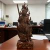Standing Acala Statue, Carved from Premium Natural Boxwood (Antique Finish), Guardian Deity for Those Born in the Year of the Rooster (21.5cm H x 8cm