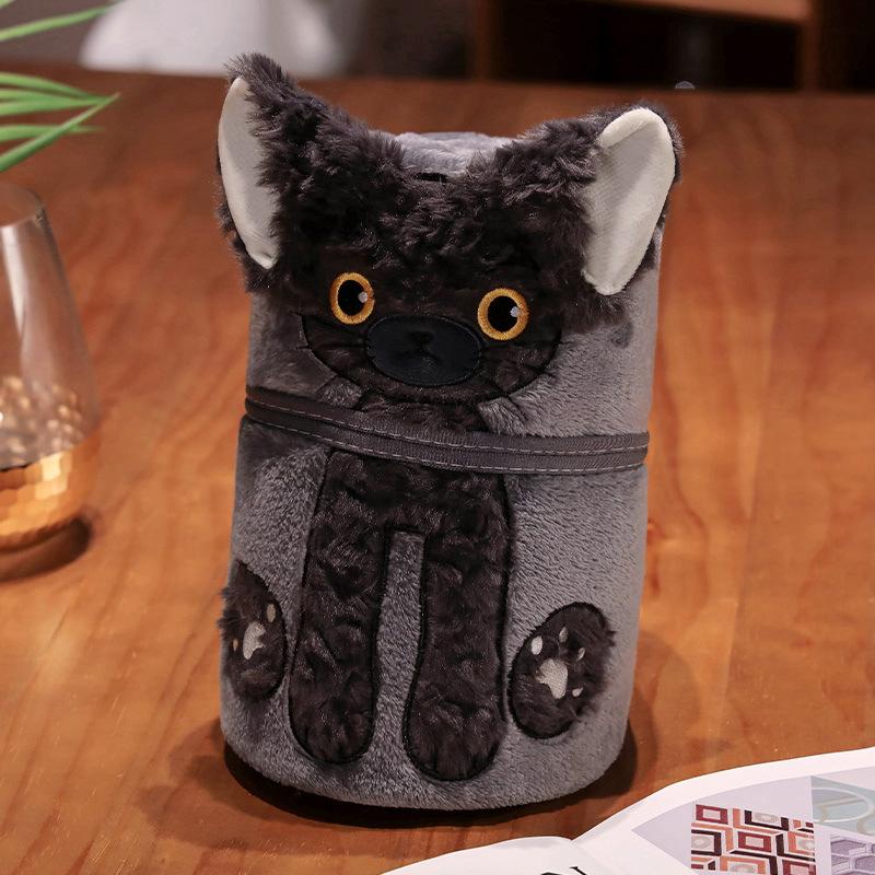 Cartoon Devon Cat Blanket Small Blanket Girls Office Nap Air Conditioning Leg Covered Blanket Students Lunch Break Roll Blanket