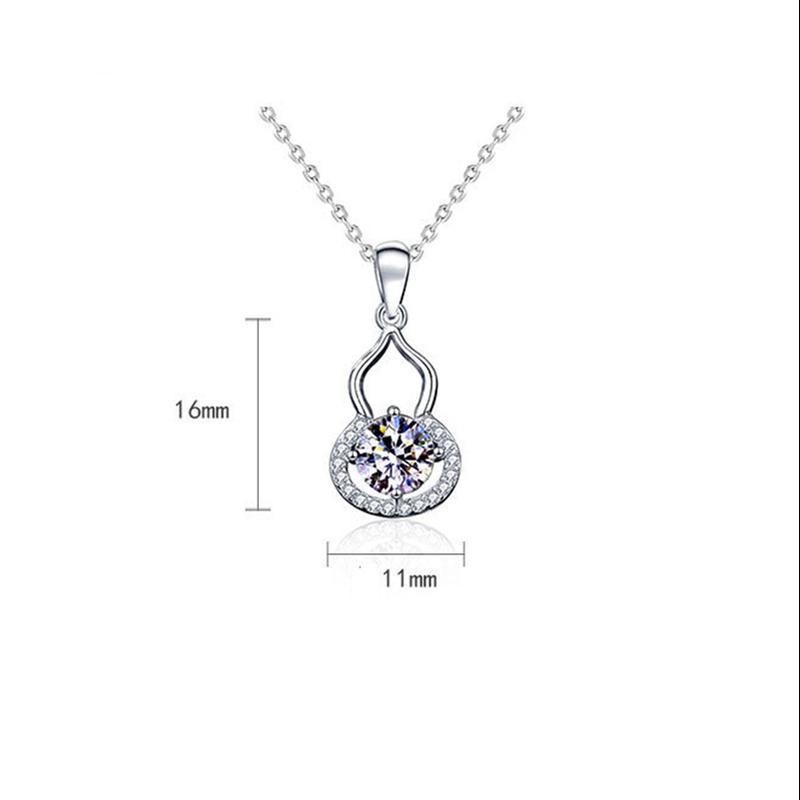 Echte 1,0 Karat Moissanit Halskette Luxus 925 Sterling Silber Kürbis Anhänger Halsketten Für Frauen Braut Funkelnden Hochzeit Schmuck