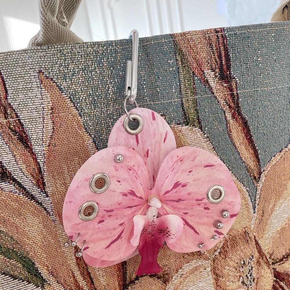 Backpack Decoration Orchid Lily Keychain Simulation Flower Flower Bag Pendant