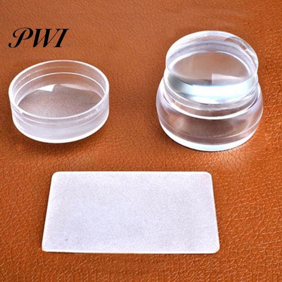 Klar Nail Art Stempling Silikone Stamper + Skraber DIY Manicure Overførselsværktøj