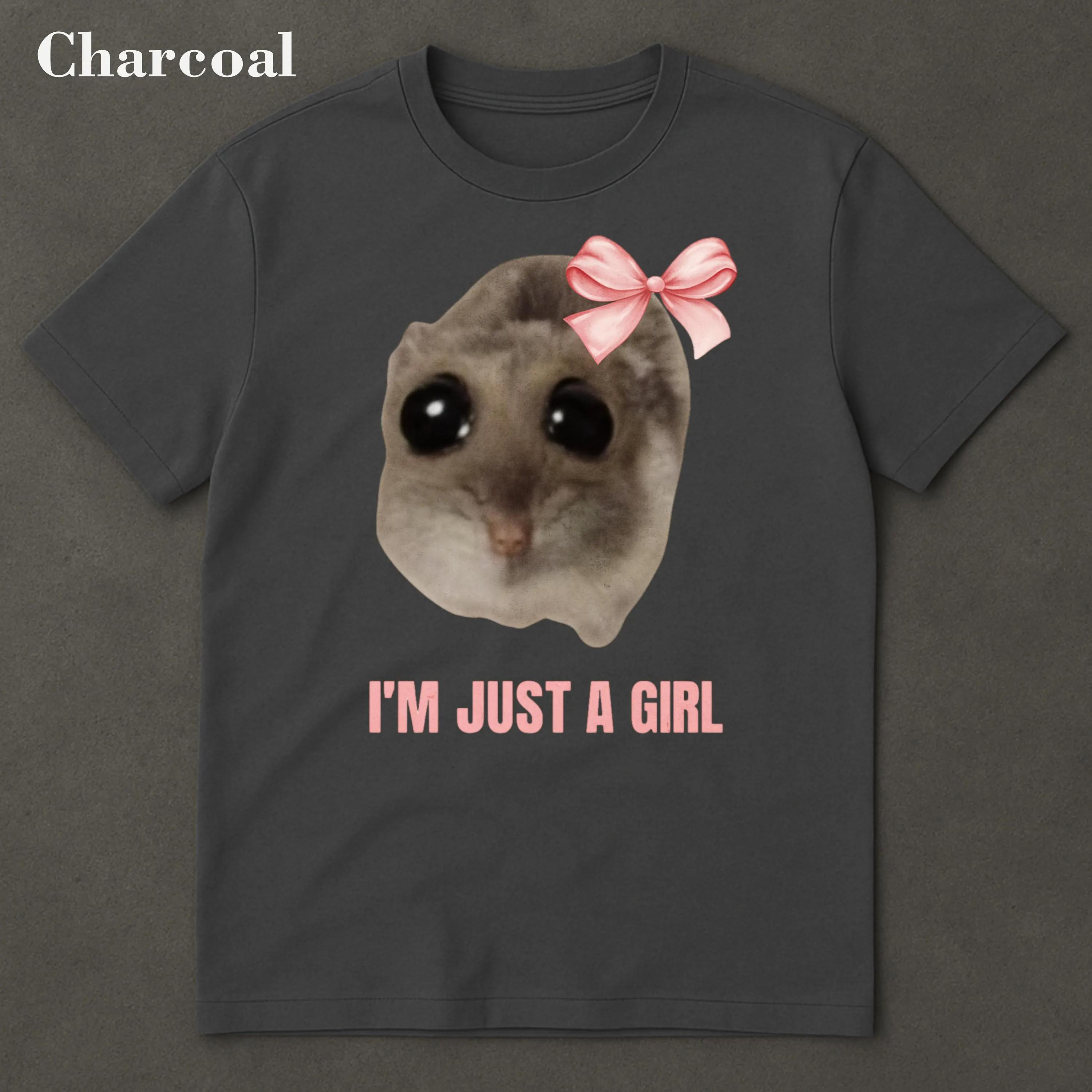 Я Просто Девочка Хомяк Мем Популярный Мем Вирусный Мем Грустный Хомяк Плачущий Хомяк Смешной ХомякВирусный Хомяк Футболка Мужская Одежда 4XL