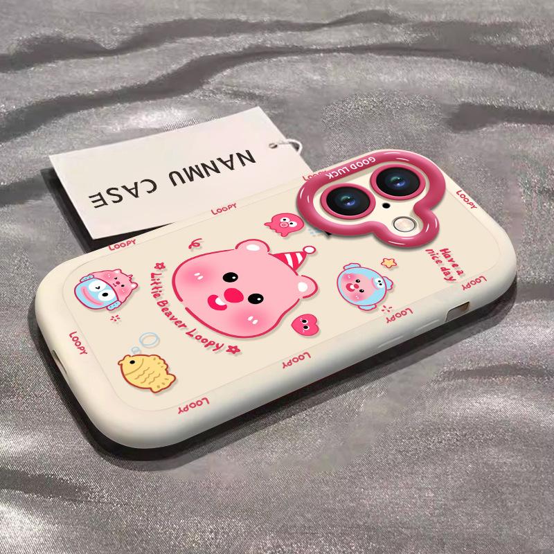 Pink Cute Cartoon Ruby for IPhone16promax for Apple 15plus Silicone Anti-fall 14/13/11