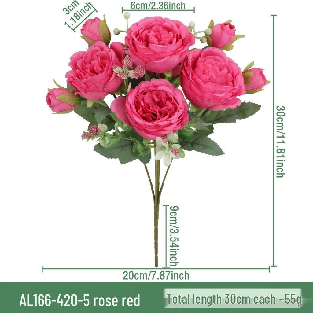 Retro Rose Artificial Flower Arrangement for Living Room & Dining Table Decoration