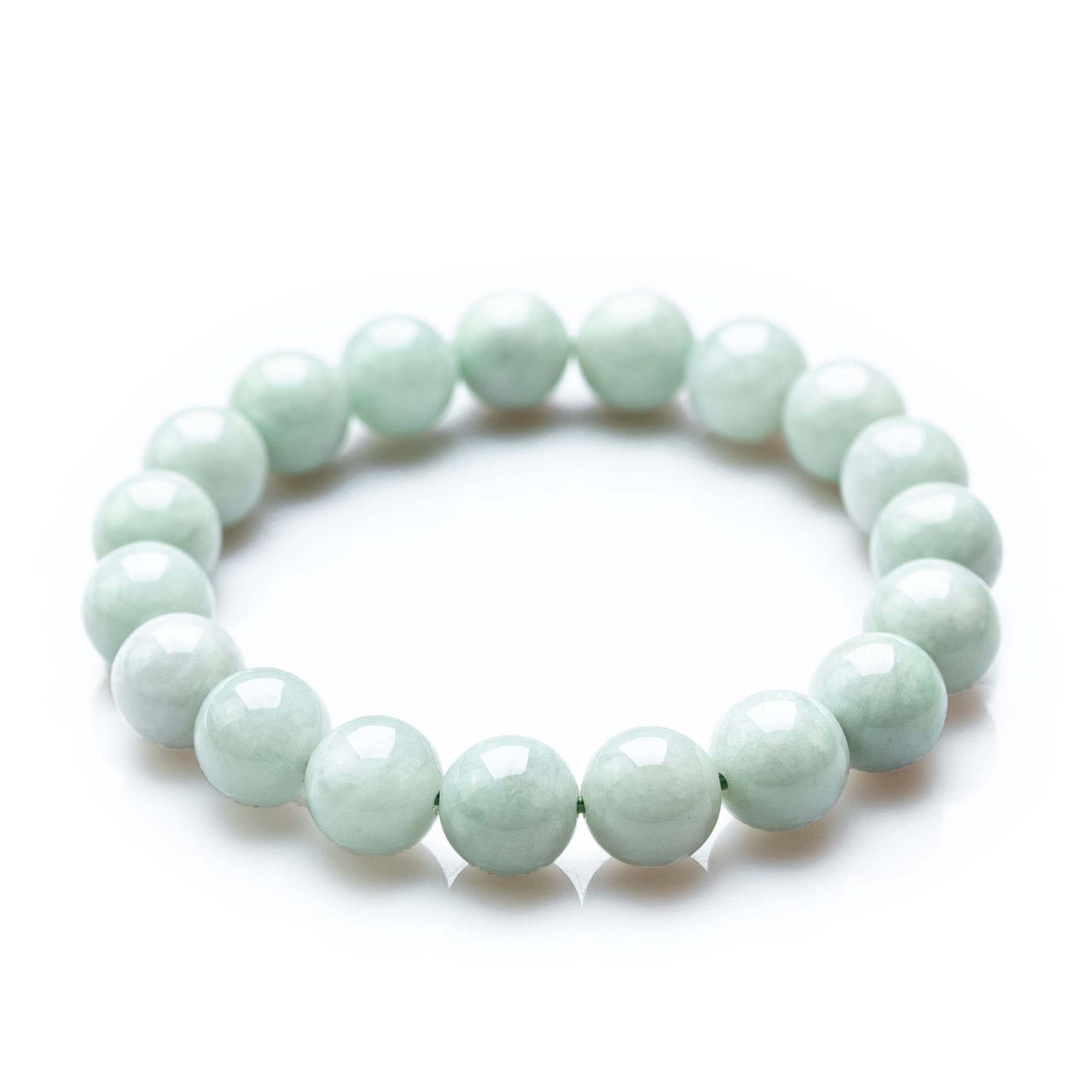 

Genuine Jade Bracelet Natural Stone Power Stone Myanmar Jade Light Green [Kyojudo] (10mm, 17cm)