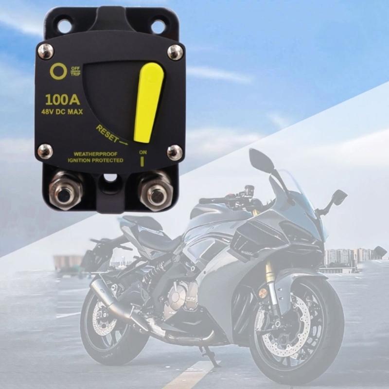 High Amperage Circuit Breaker with Manual Reset for Use in Car Motorhomes Boats Solar Installations Corrosion Resistant