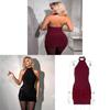 Elegant Backless Sleeveless Dress With Glitter Detailing For Party Wear