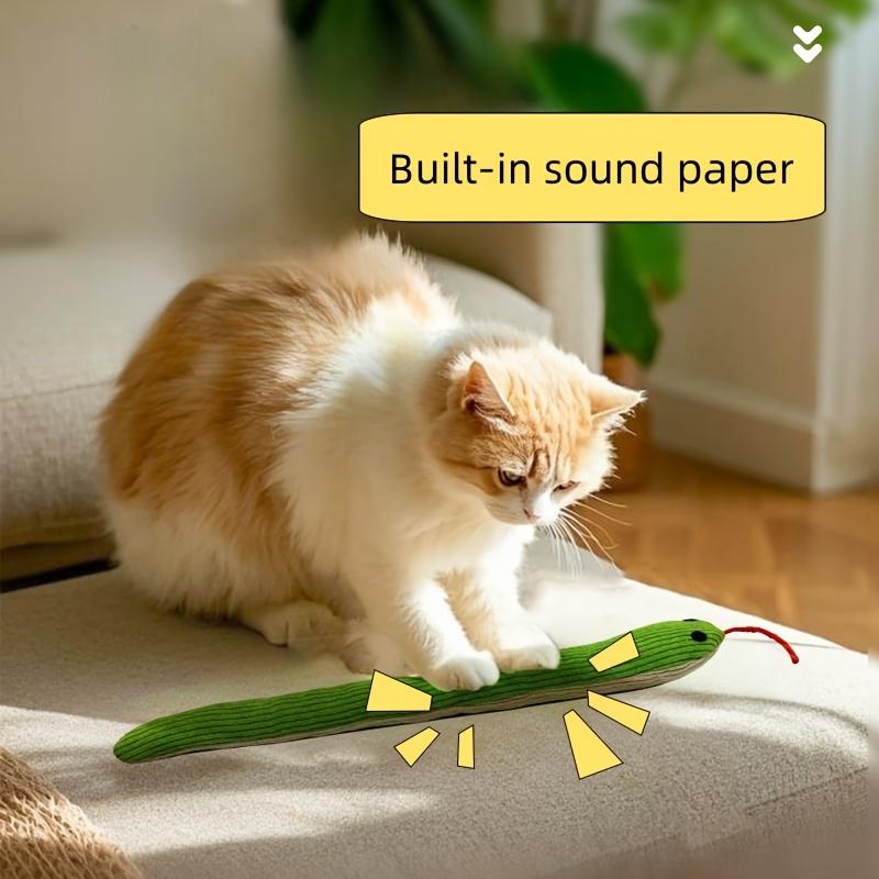 Cat Toy Snake, 1pc Crinkle Sound Toy Soft Linen, Interactive Kitten Exercise Kick Toy for Indoor Cats 14.57 Inch Suitable for All Breeds