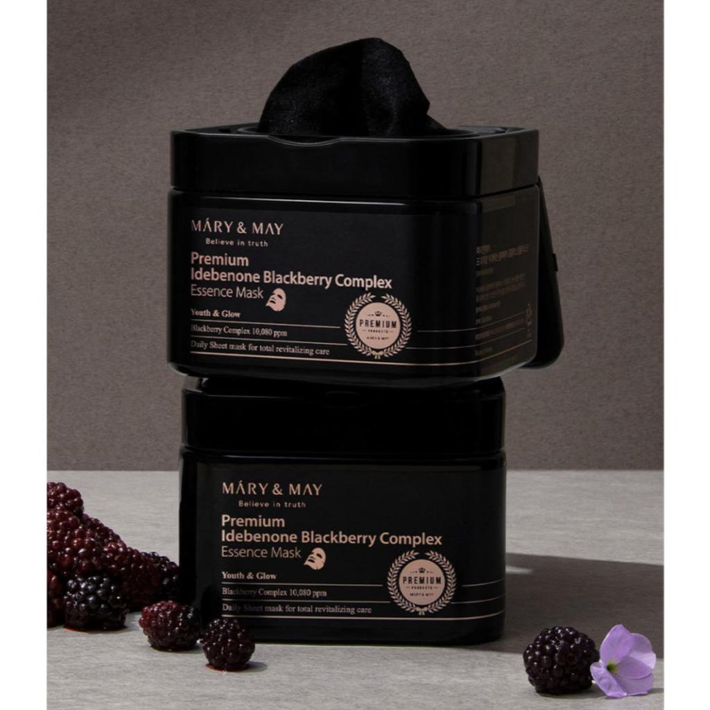 [Mary&May] Premium Idebenone Blackberry Complex Essence Mask  250g 20ea
