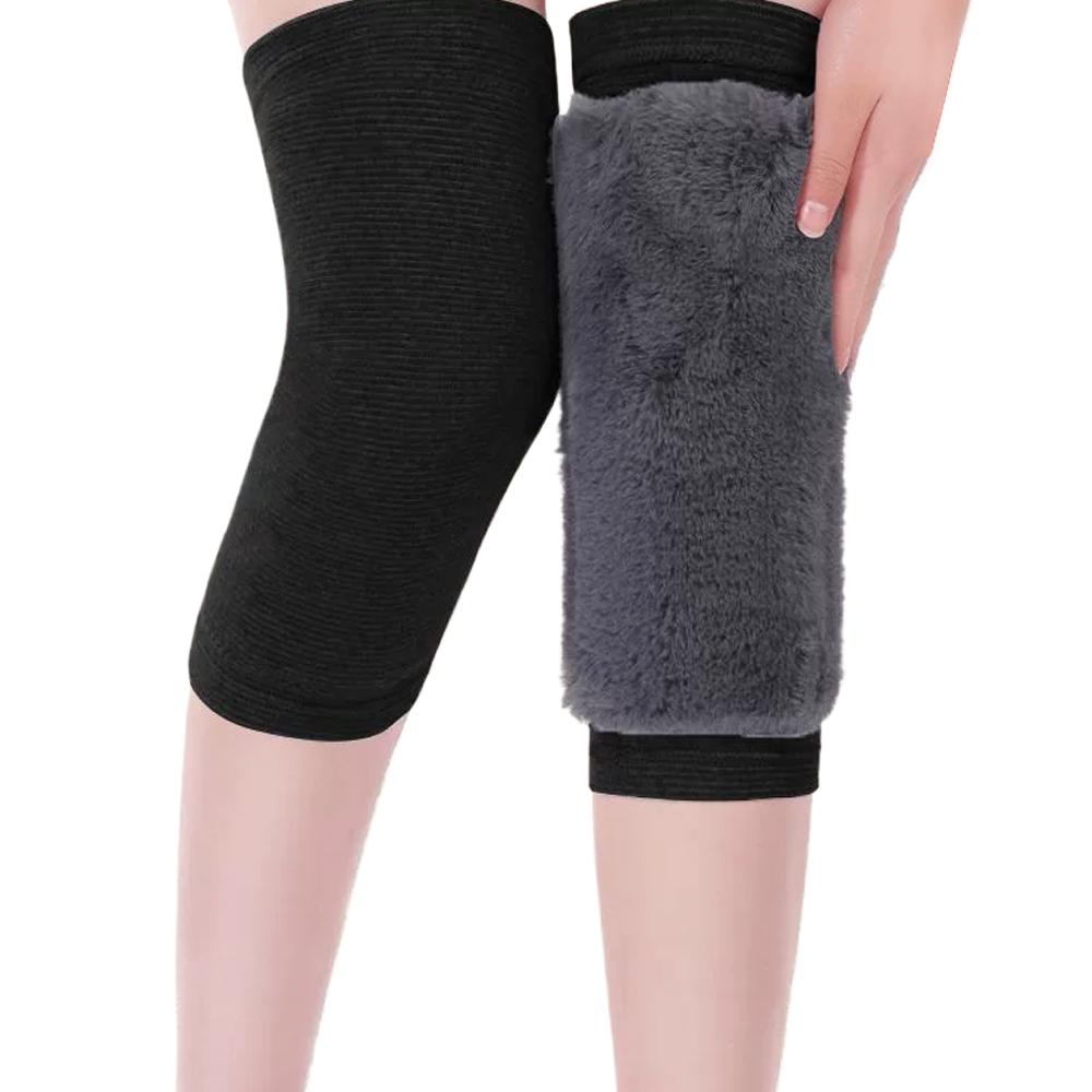 1 Pair Winter Warm Knee Pads Thickened Winter Rabbit Fur Warm Knee Protector Anti Cold Fleece Knee Protector