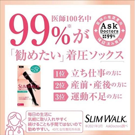 Slim Walk Compression Socks Natural Feel High Women Black M-L 2-Pack