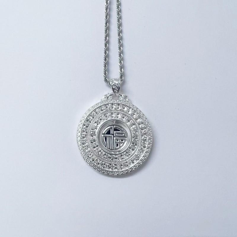 Rotating Peace Knot Pendant Necklace Men Women Vintage Style Copper Crystal Charm Jewelry With Chain Options