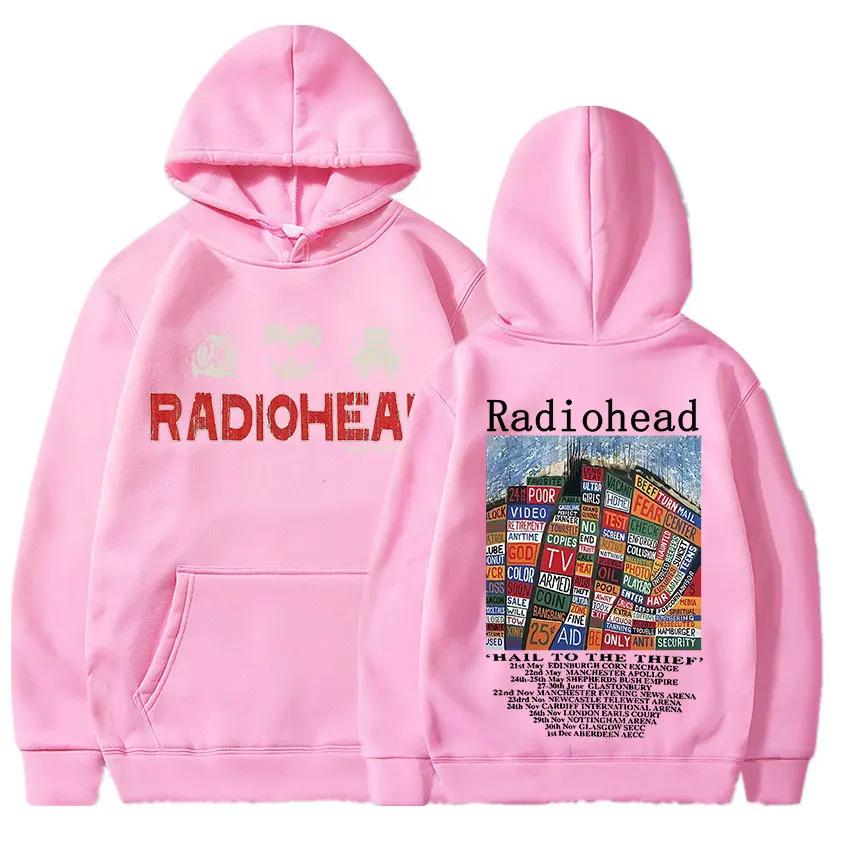Sweat à capuche pour homme Radiohead Rétro Hip-hop Groupe de rock Imprimé Bandit Street Mode Décontractée Tendance Y2K Quotidien Ample Manches Longues