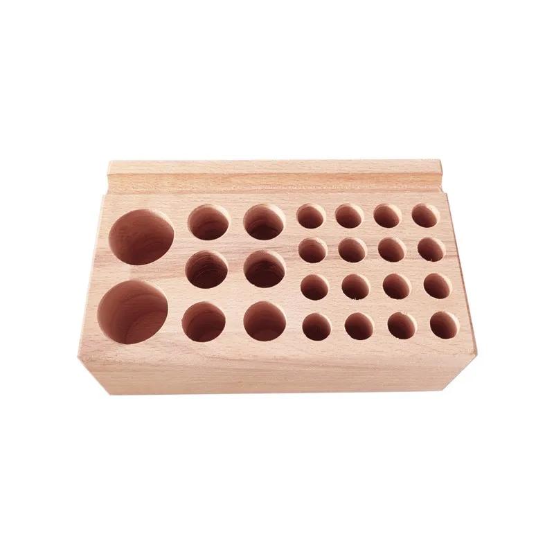 46/98 Holes Pine Wooden Leather Craft Rack Stand DIY Carving Punching Tools Holder Organizer Storing Leather Tool Storage Box