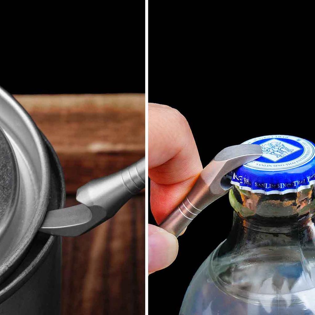 TC4 Titanium Alloy Crowbar Mini Keychain EDC Multi-functional Express Delivery Opening Tool Bottle Opener Necklace Pendant FC21