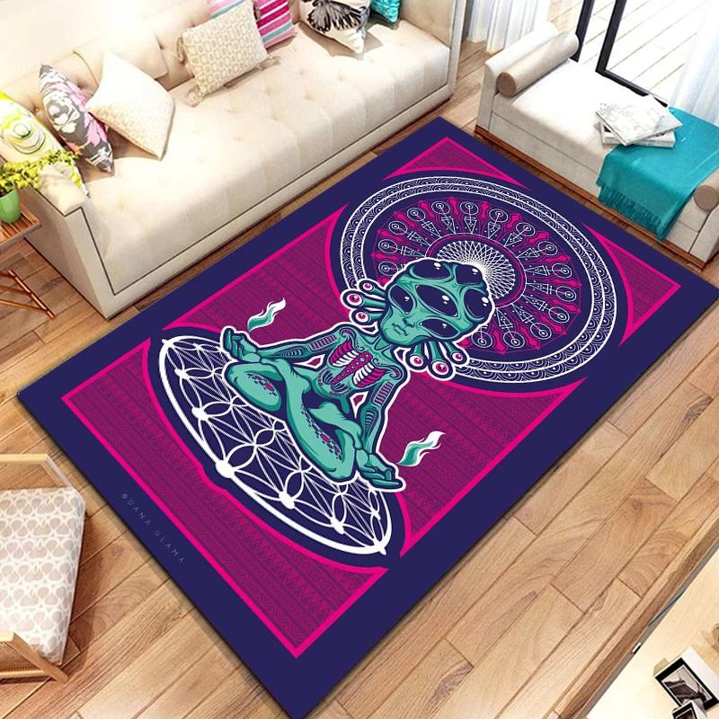 New To Rainbow 7 Chakra Mandala Bohemia Area Rug,Carpet for Living Room Bedroom Sofa Doormat Decor,Yoga Soft Non-slip Floor Mat