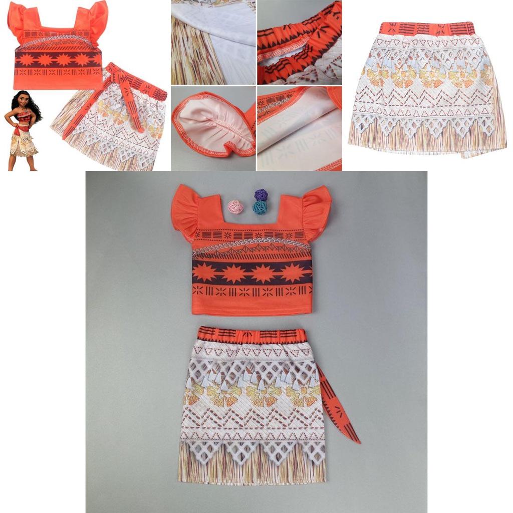 Rozkošný kostým havajské princezny Moany pro malé holčičky, dvoudílný outfit pro cosplay zábavu