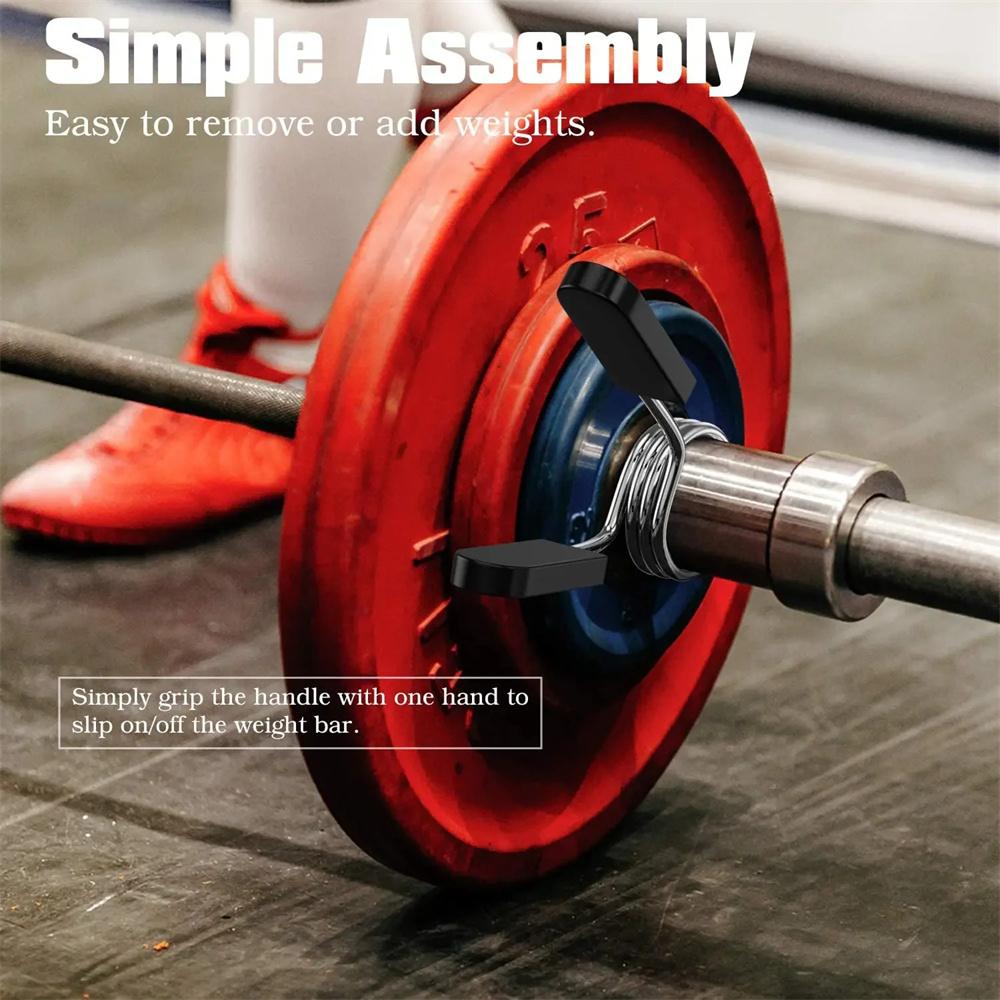 2 Piece 25/28/30 Mm Barbell Clamp Spring Collar Clips Gym Weight Dumbbell Lock Standard Lifting Kit Barbell Lock