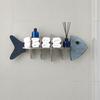 Nautical Wooden Fishbone Wall Decor Rustic Skeleton Fish Floating Shelf Coastal Wall Mounted Display